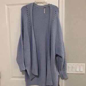 Free People Light Blue Knit Cardigan